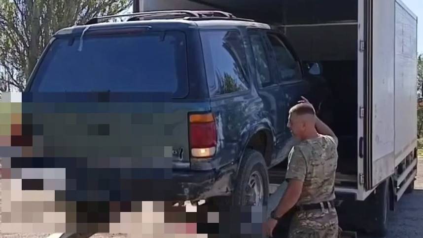 Разгрузка машины