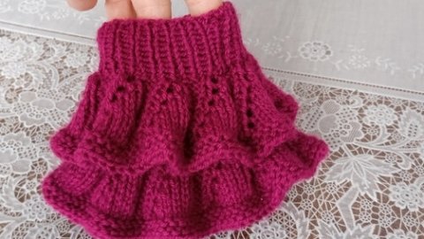 Вязание по кругу. Рюши для юбки, платья... Вязание сверху вниз.