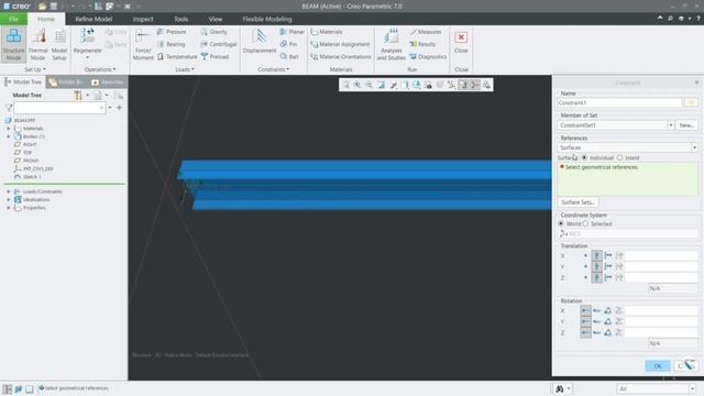 005 PTC Creo Simulate Simply Supported Beam - Bending Stress