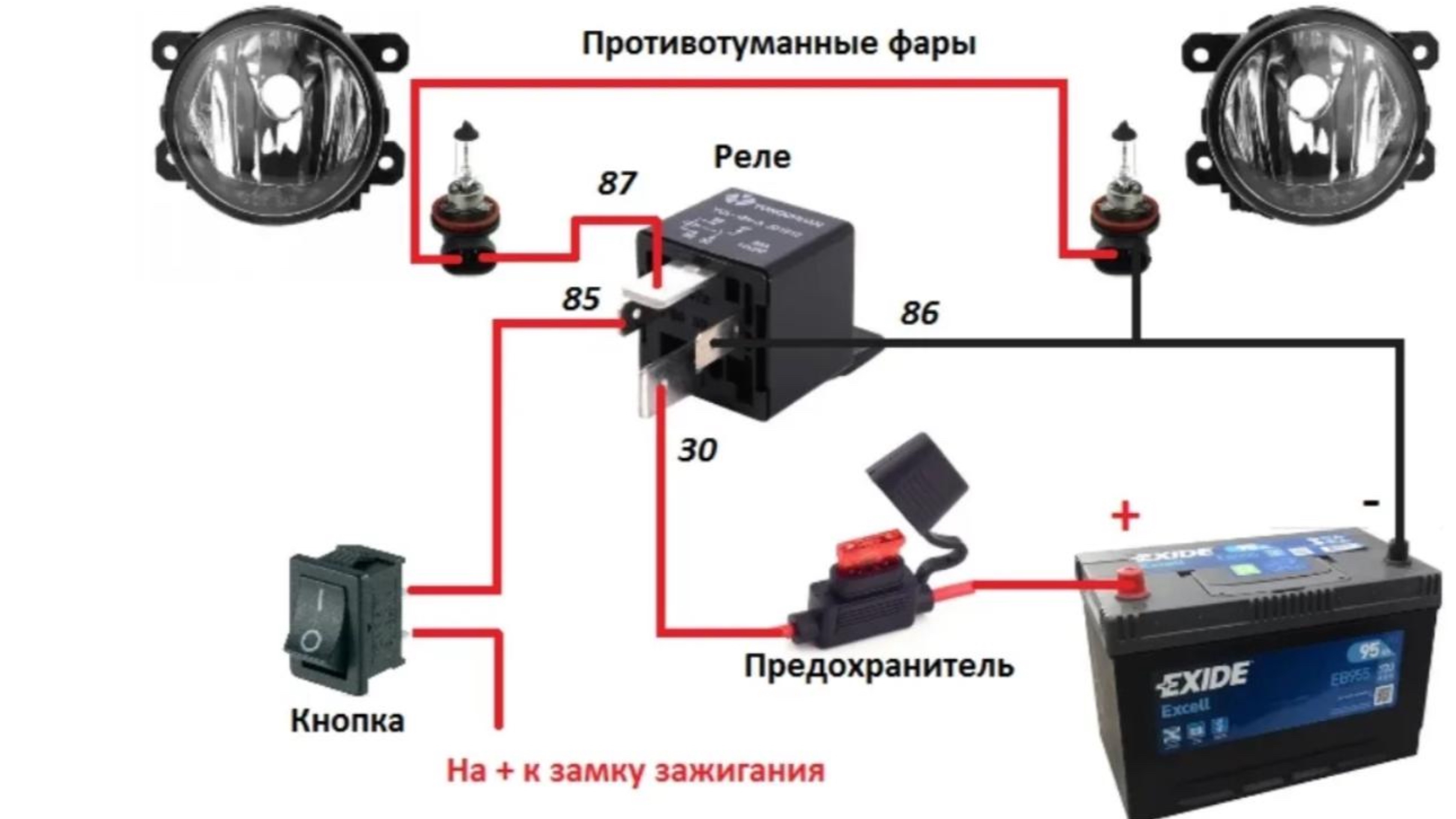 Установка ПТФ на калину по штатному.