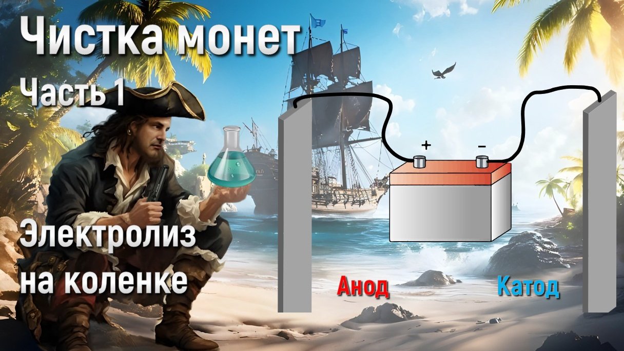 Чистка монет (часть 1) - Электролиз на коленке