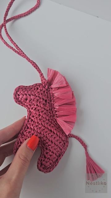 🐎💖 Бордовая лошадка из рафии | Экоподарок | Ручная работа