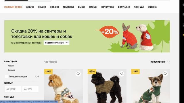 Как ввести промокод в Четыре Лапы?