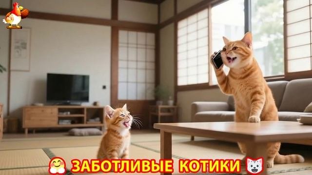 Заботливые котики спешат на помощь  361