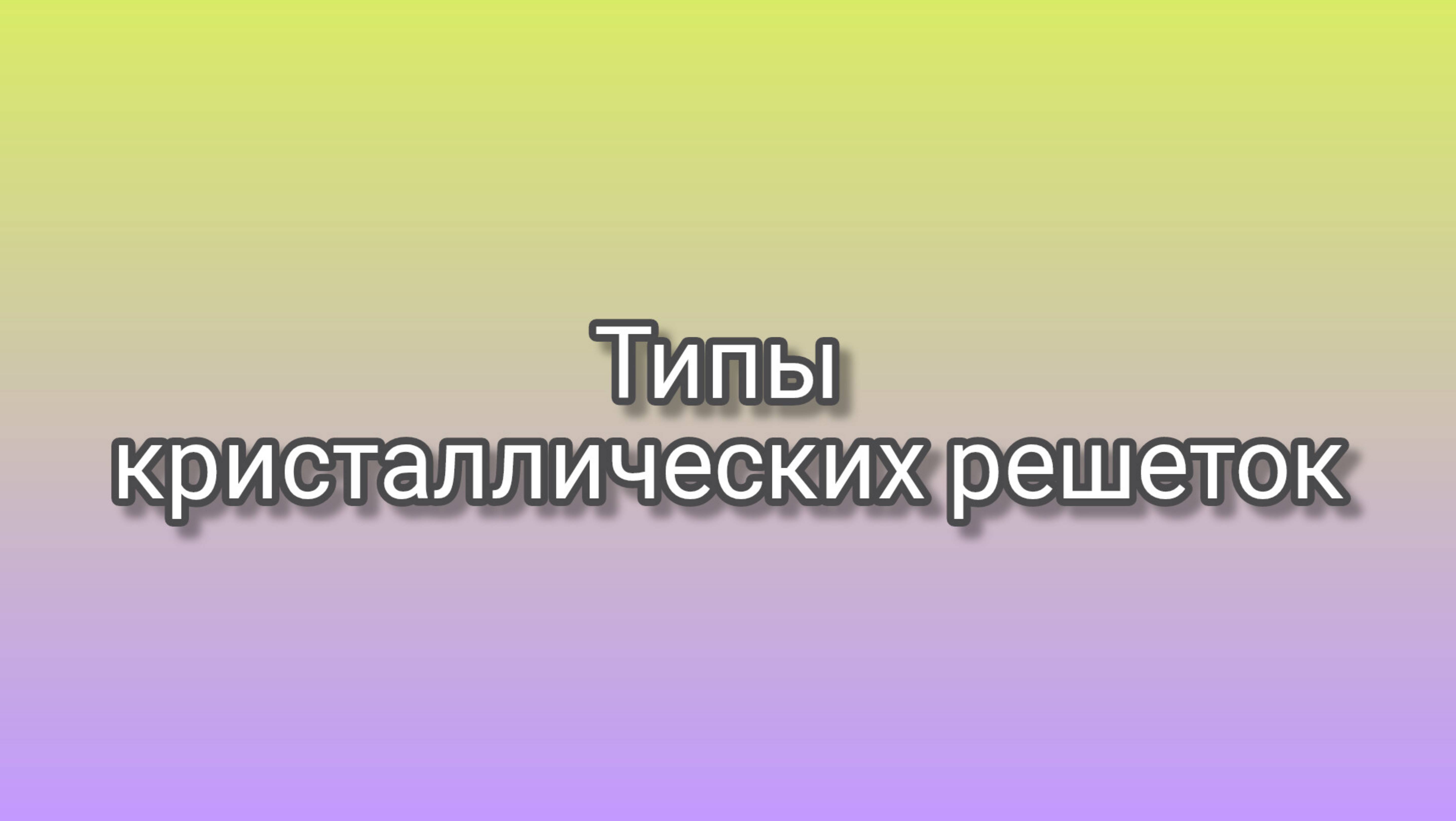 Кристаллические решетки.