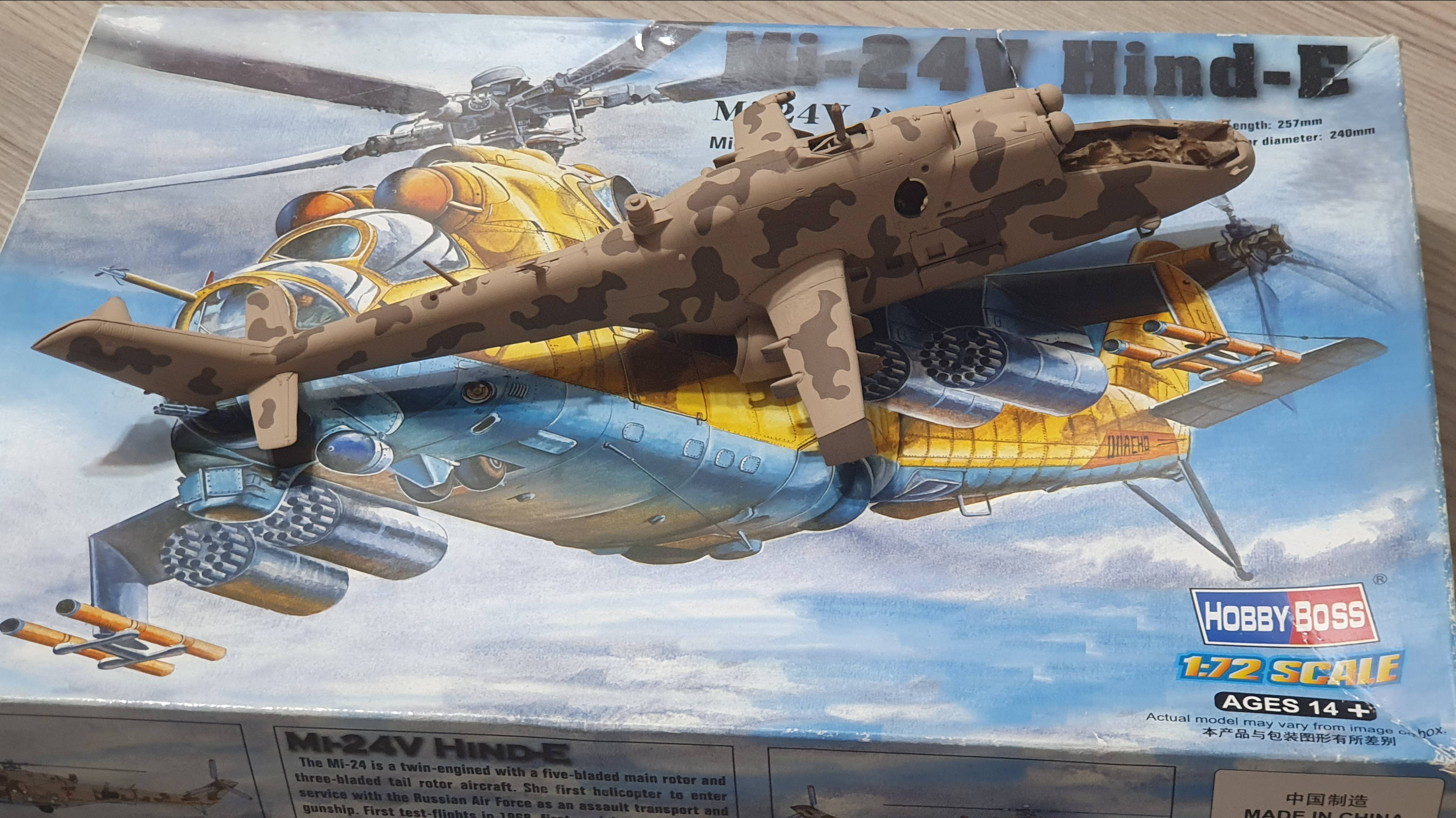 Снятие масок камуфляжа с модели вертолета Ми-24 172  от hobbyboss
