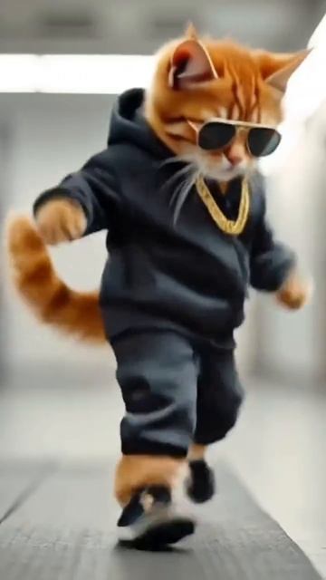 Веселый танец котика