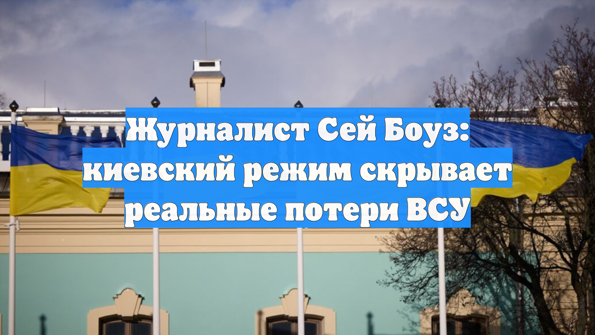Журналист Сей Боуз: киевский режим скрывает реальные потери ВСУ