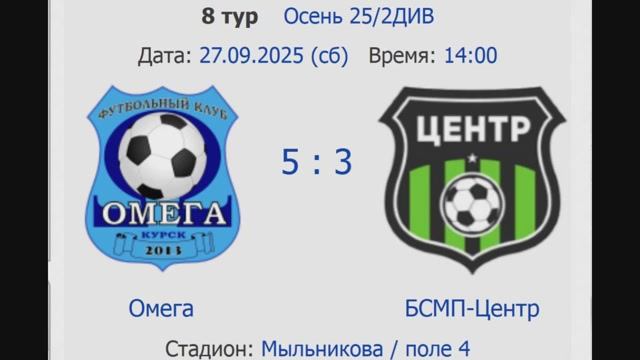 Обзор матча Омега - БСМП-Центр счёт 5-3