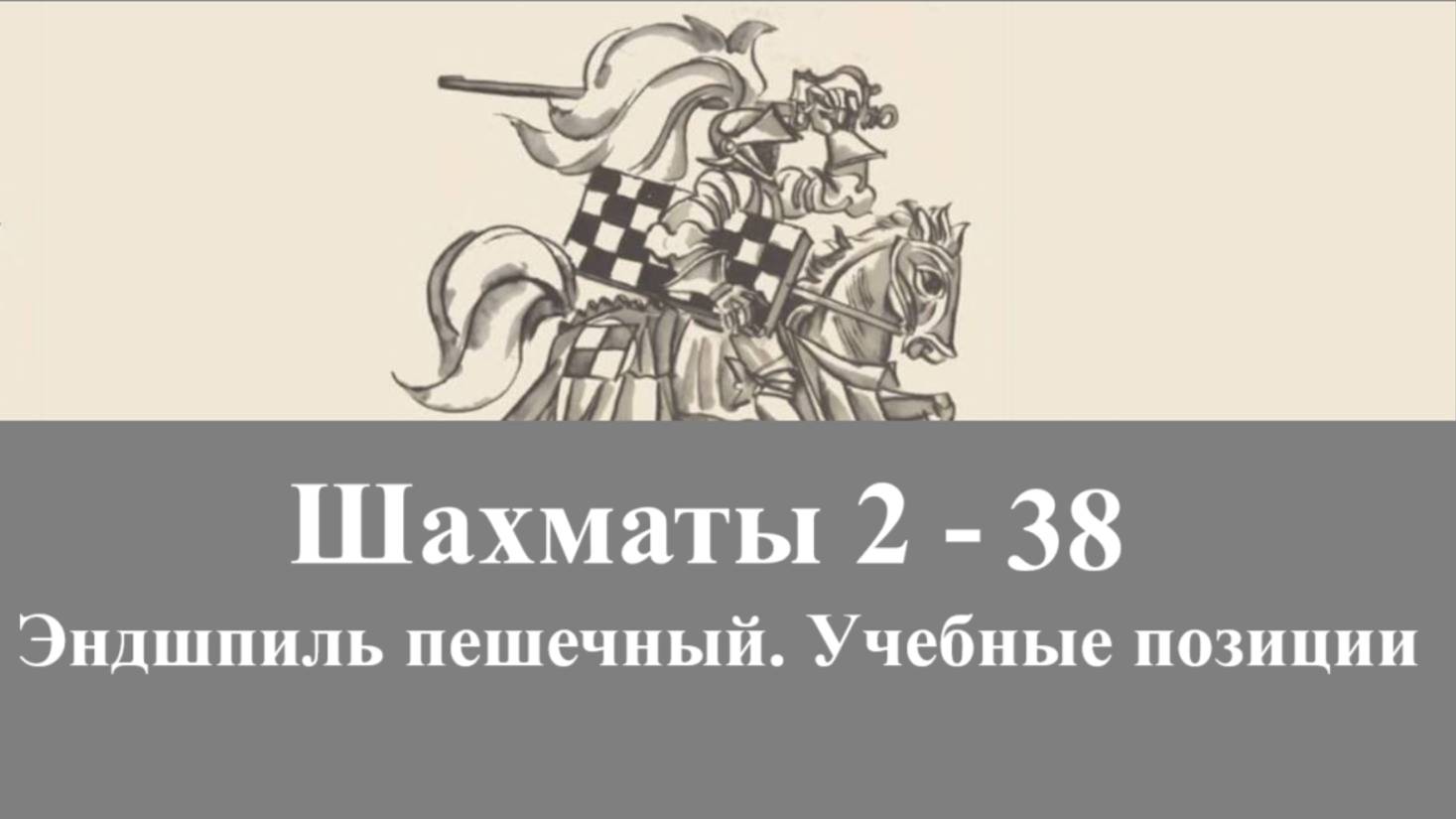 Шахматы 2-38. Эндшпиль пешечный. Учебные позиции.