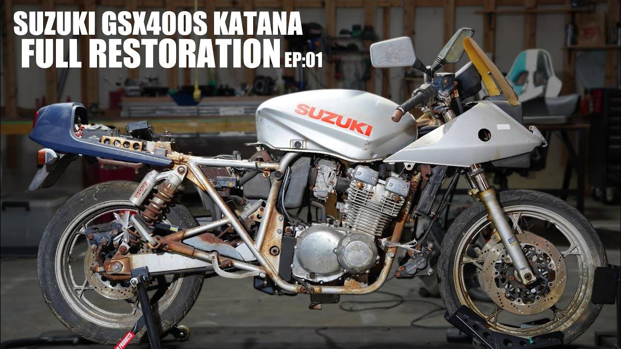 SUZUKI GSX400S KATANA Полная реставрация 01  Катану бросили на 16 лет.