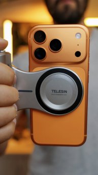 Ручка TELESIN Master Grip для iPhone 17 Pro Max Клетка для телефона, обвес для айфона с фонариком