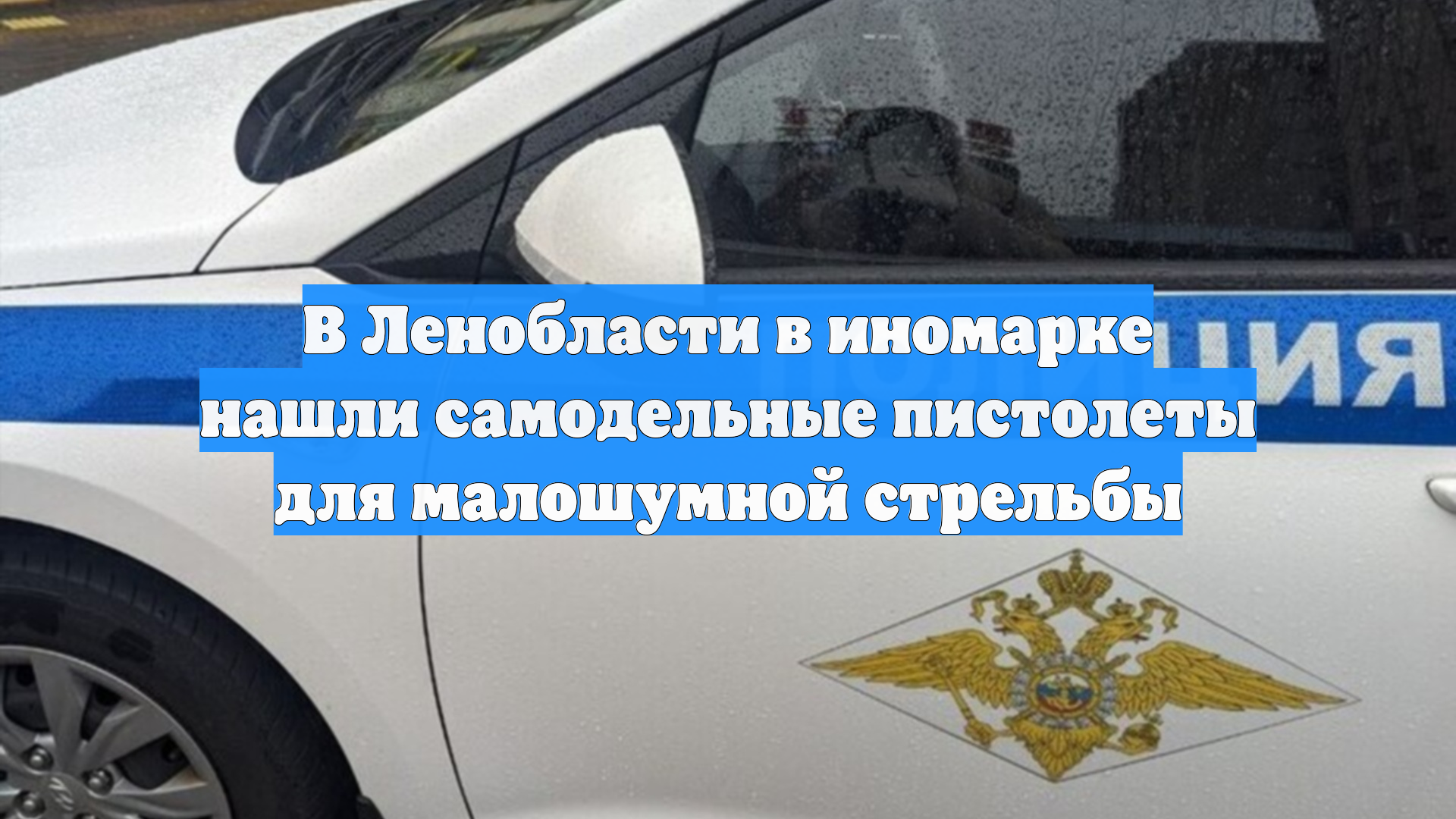 В Ленобласти в иномарке нашли самодельные пистолеты для малошумной стрельбы