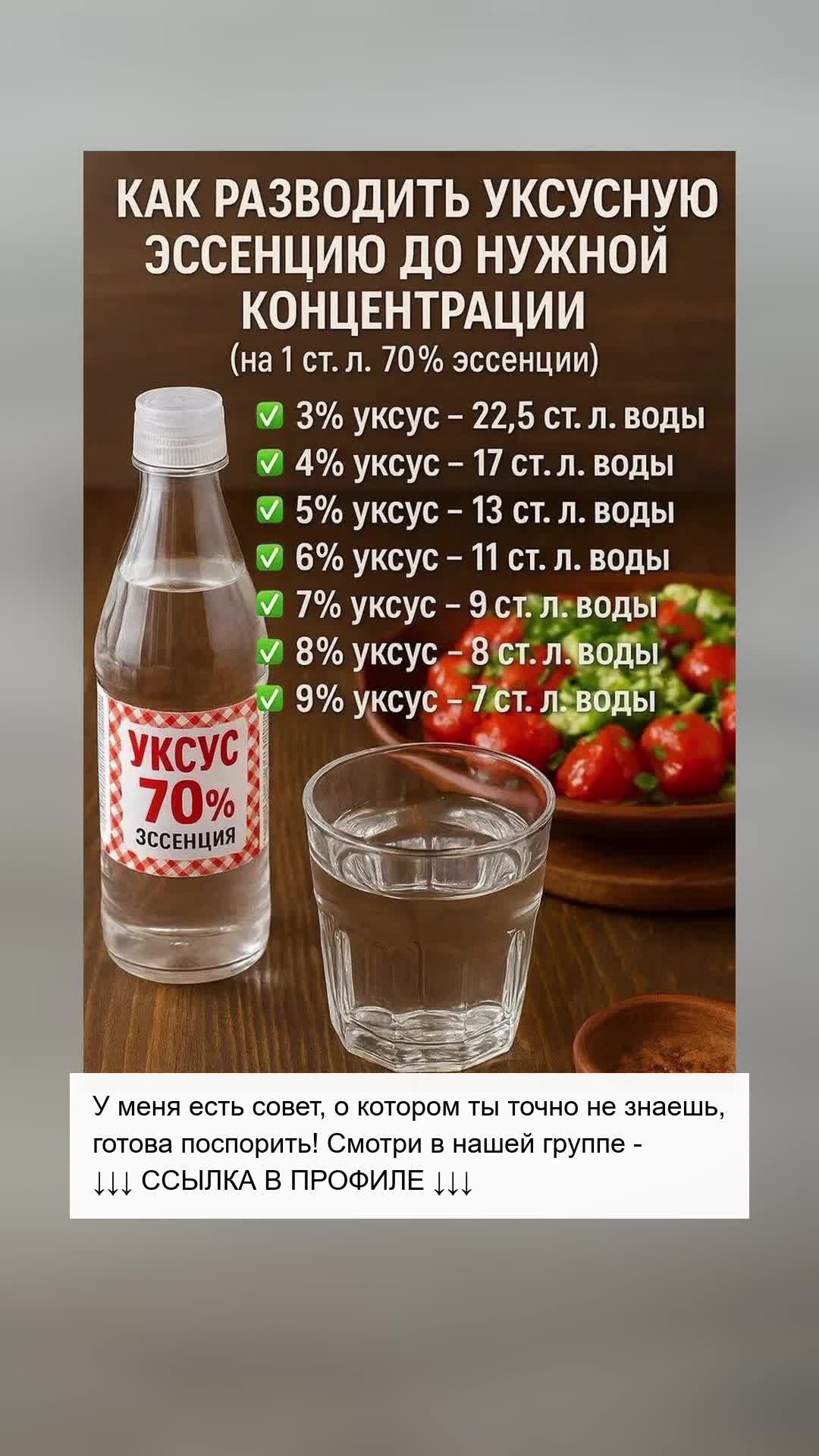 Как правильно разводить уксусную эссенцию чтобы не испортить блюдо