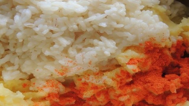 Картофельные котлеты с рисом