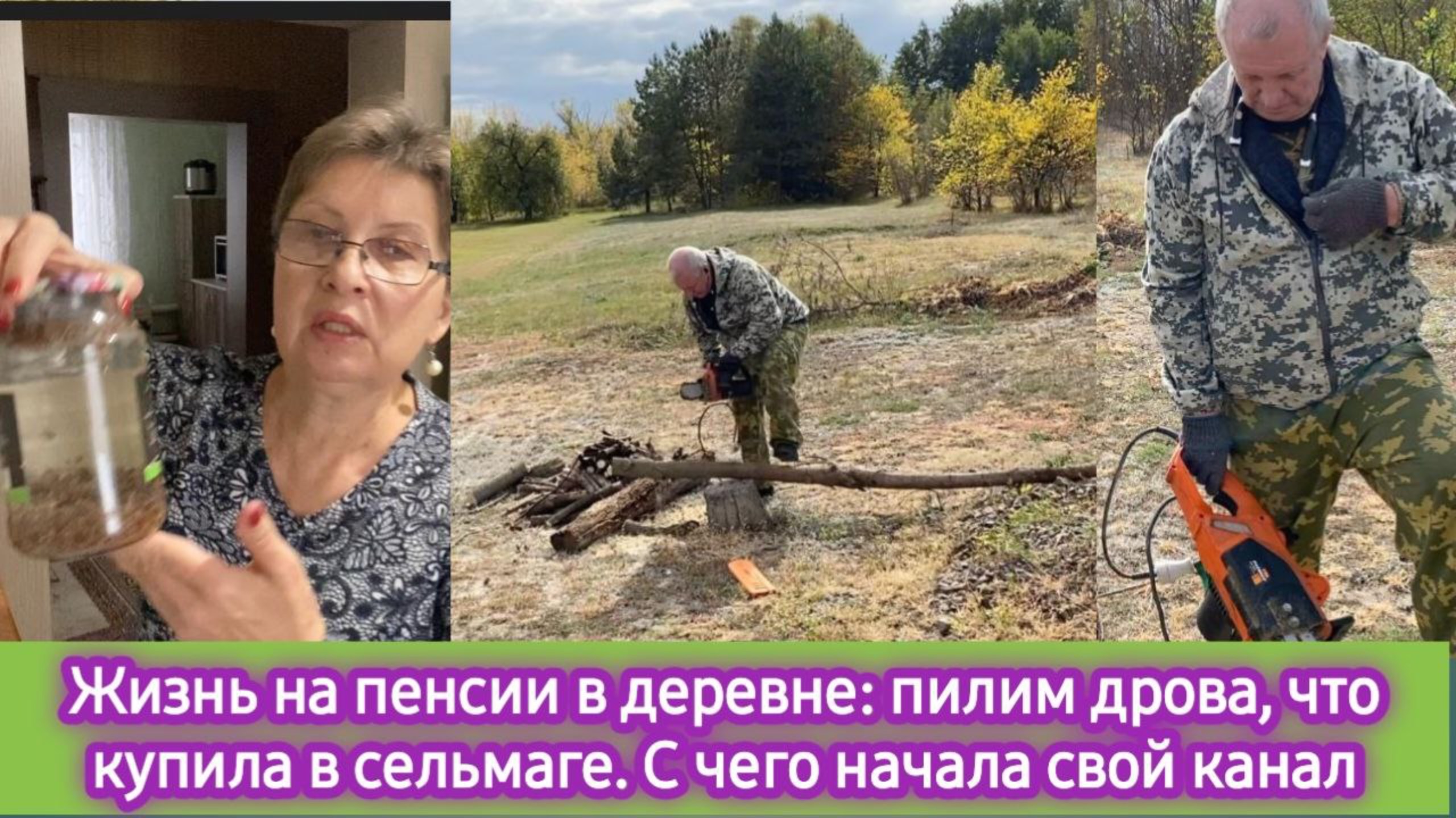 Жизнь на пенсии в деревне: пилим дрова, что купили в сельмаге, С чего начался мой канал 5 лет назад
