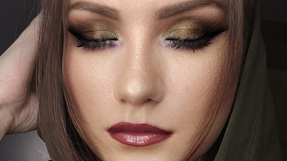 Осенний макияж с темными бордовыми губами💜💜💜☕☕☕