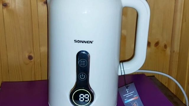 Чайник SONNEN KT-8721 электрический с сенсорным управлением, 1,7л. Проверка работоспособности.
