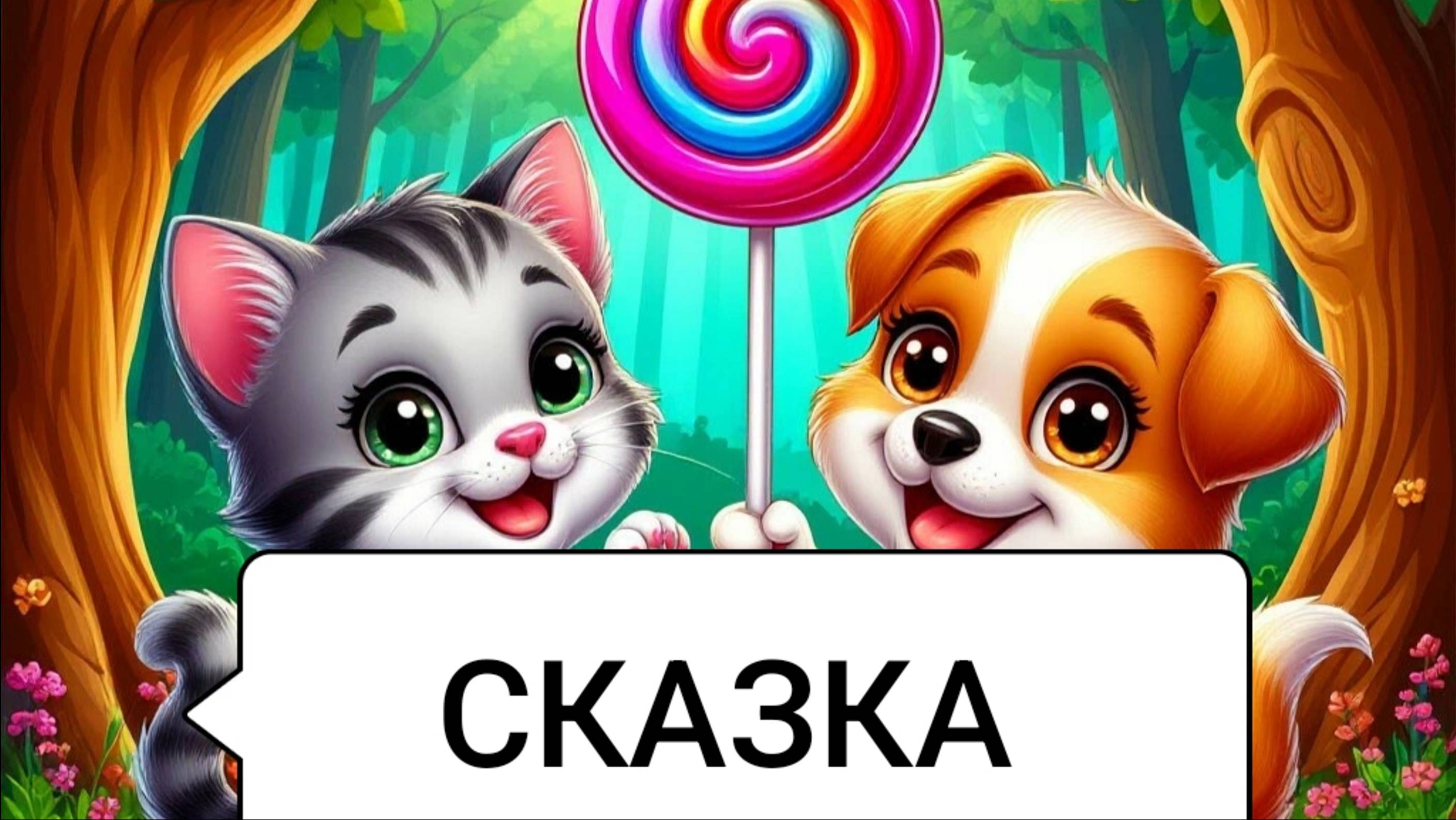 Как Котенок и щенок нашли волшебный леденец