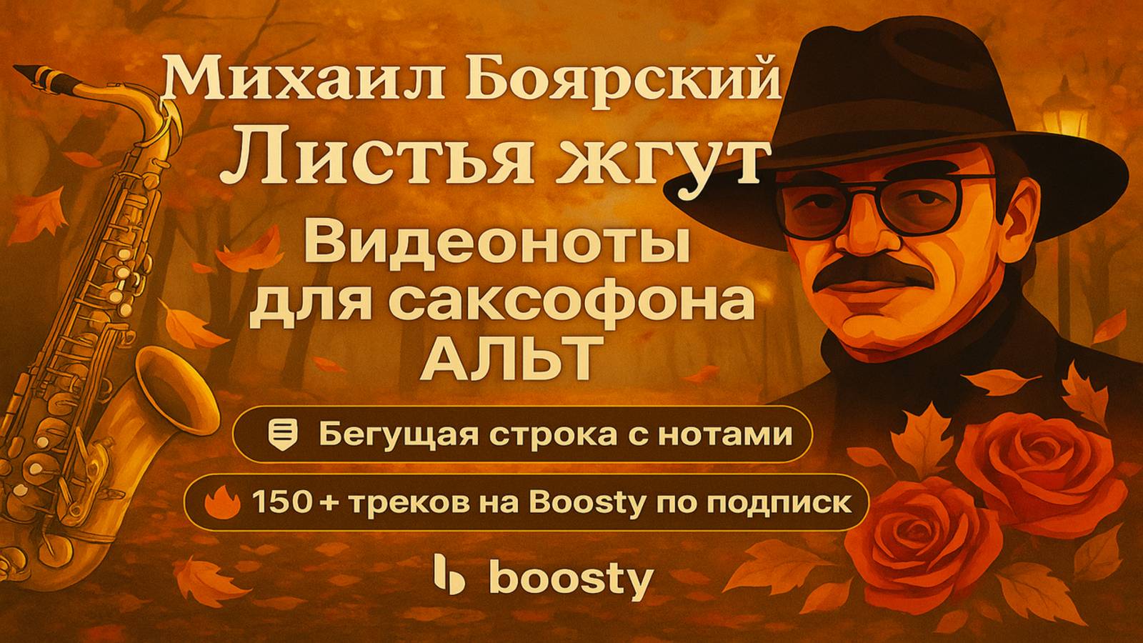  Sax Alto  Михаил Боярский  Листья жгут  Видеоноты  PDF  Минус