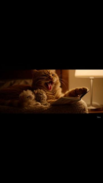 Кошка-мама читает котятам сказку на ночь   Cat Moms Bedtime Story shorts wholesome