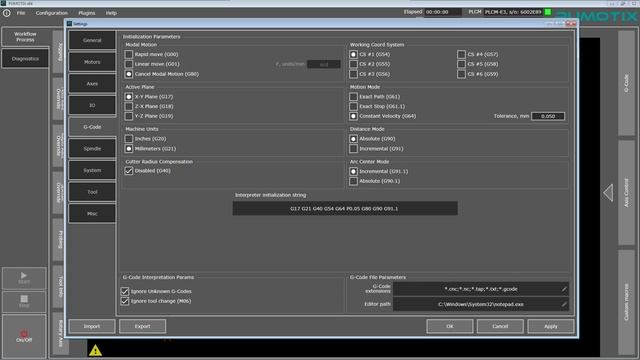 PUMOTIX Podešavanje programa_kontrolera