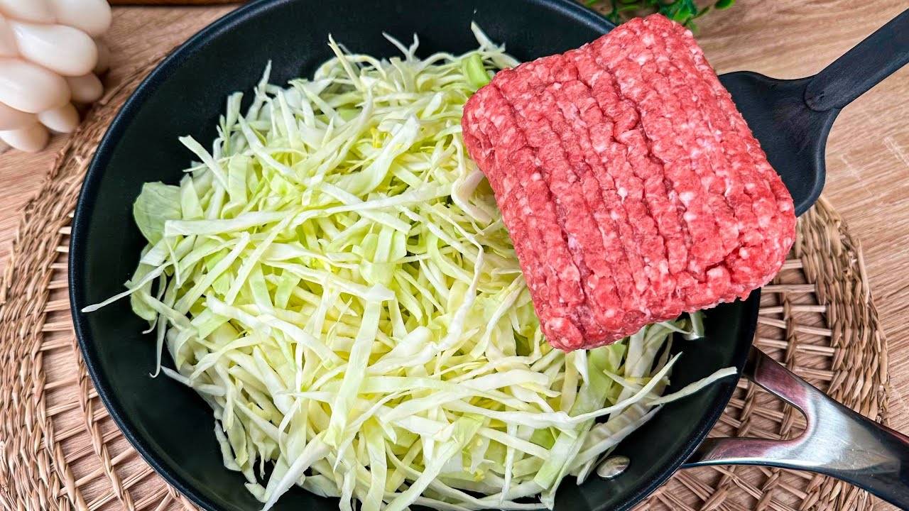 БЫСТРЫЙ, СЫТНЫЙ И БЮДЖЕТНЫЙ РЕЦЕПТ НА УЖИН! Аппетитное блюдо из капусты и фарша за 20 Минут!