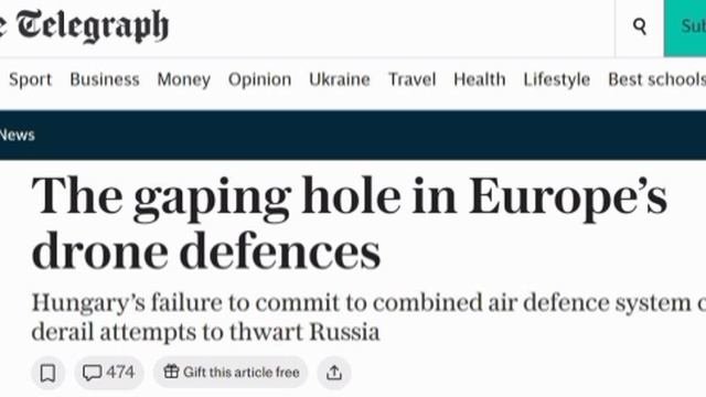 🇭🇺🖕🇪🇺В центре «стены дронов» может образоваться дыра площадью 96 000 кв. км: отказ Венгрии може