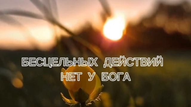 Бесцельных действий нет у Бога❗