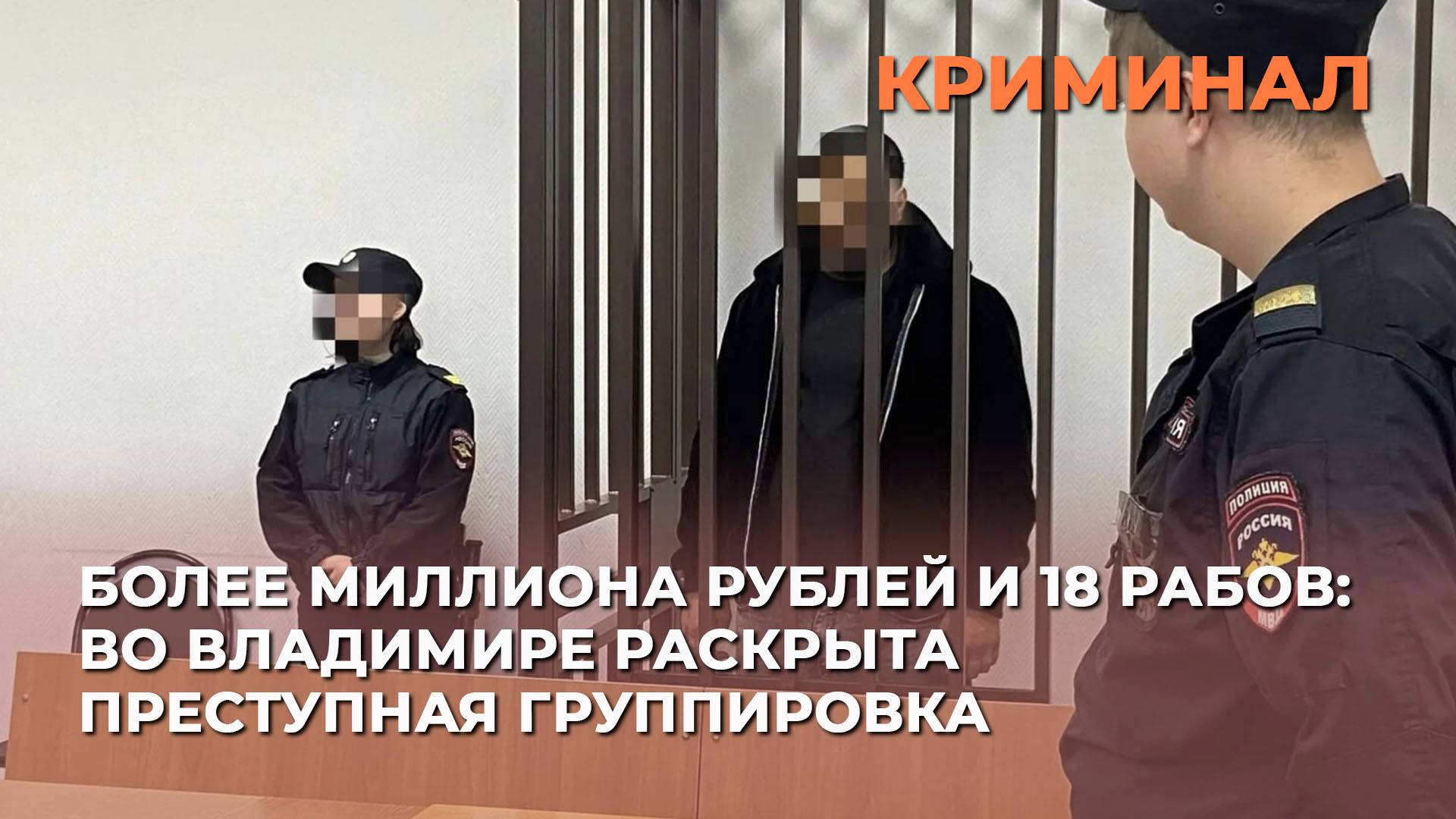 Более миллиона рублей и 18 рабов: во Владимире раскрыта преступная группировка