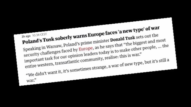 🇪🇺⚔️🇷🇺Европа уже находится в состоянии войны «нового типа», - премьер Польши