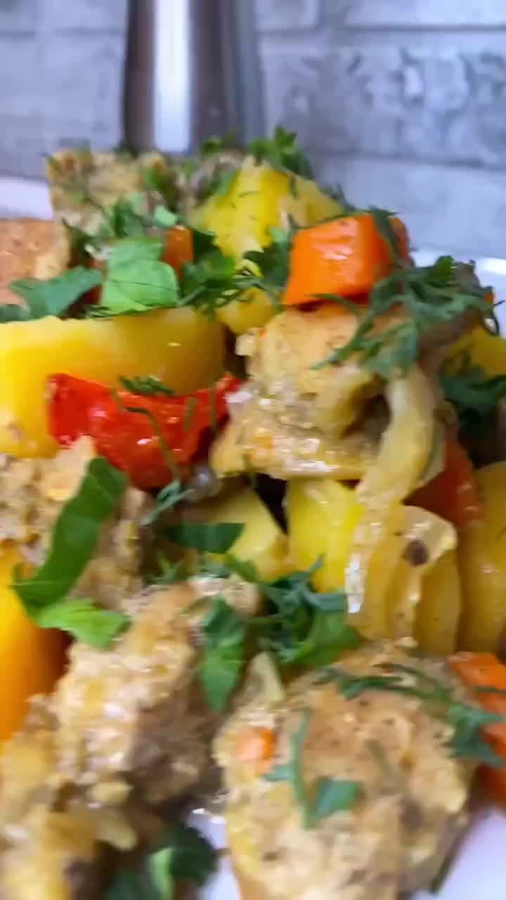  Ароматная картошка с мясом
