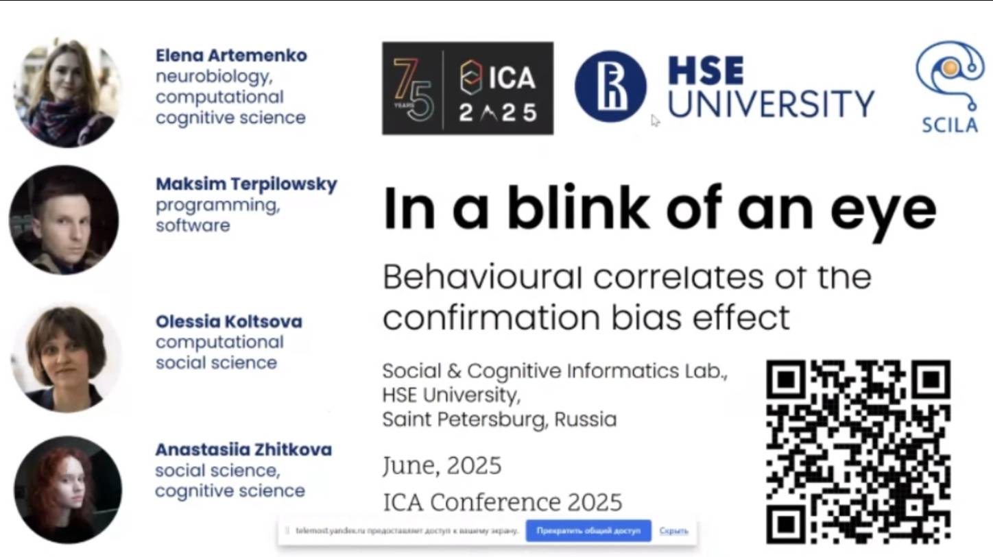 В мгновение ока: Окуломоторные корреляты когнитивного искажения предвзятости подтверждения