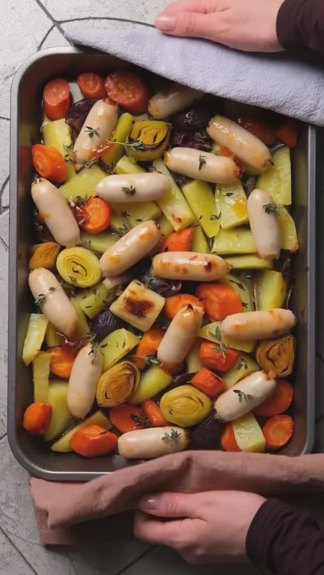 Запекаем курбаски Троекурово с овощами и абрикосовым джемом!