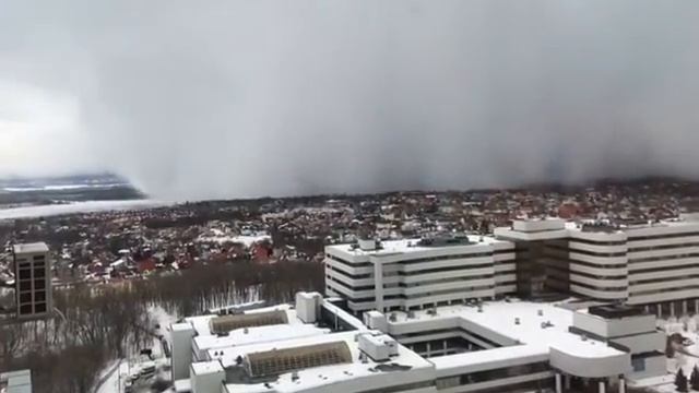 Самара. Снегопад с высоты птичьего полета