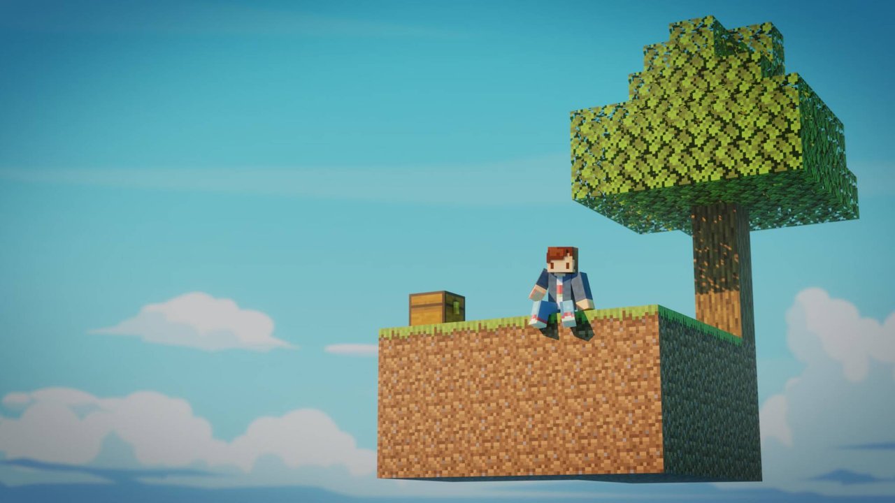 играю на острове The Skyblock (майнкрафт)