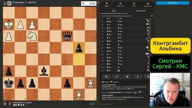 Хитрый еврей! Драка в Контргамбите Альбина. Шахматы