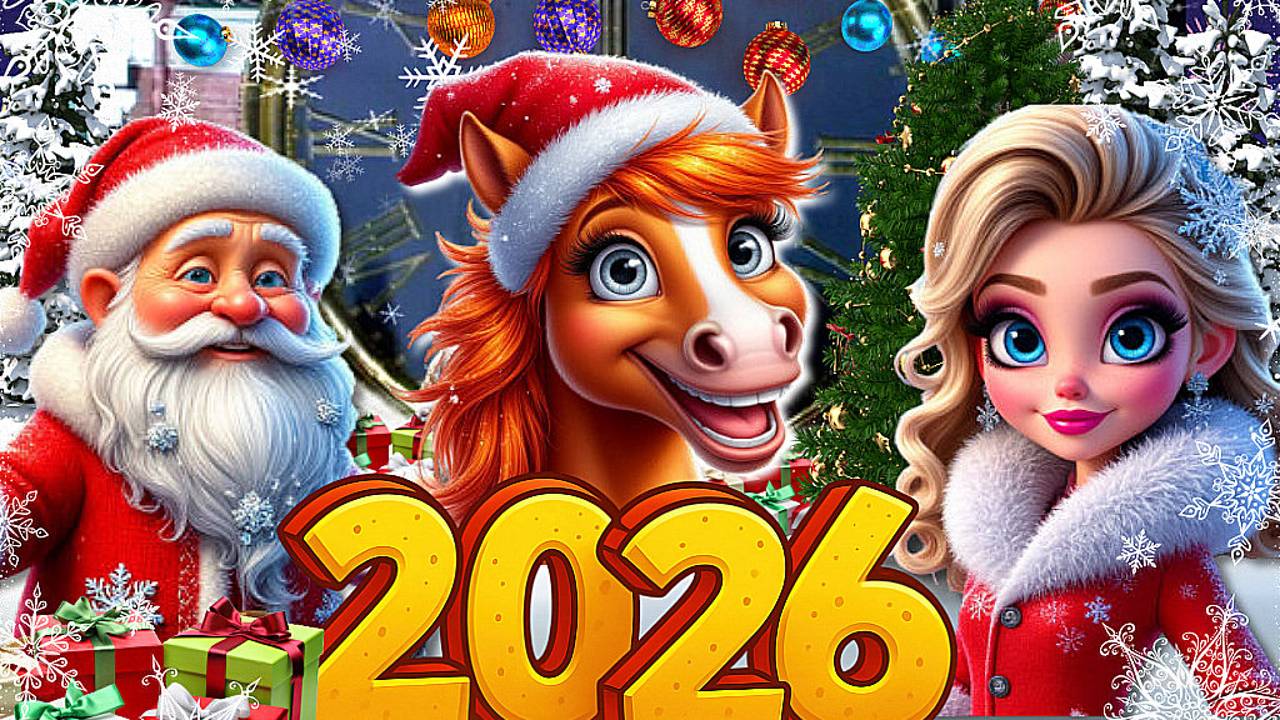 С Новым 2026 годом! Красивое Волшебное Поздравление С Годом Лошадки! Прикольные Поздравления!