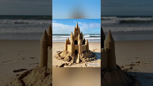 Я строю зомок из песка, красивый и большой
