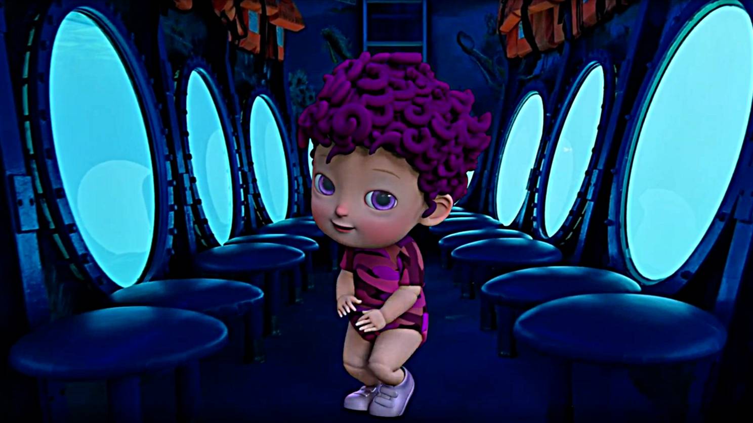 Dancing neon boy.Мультфильм.