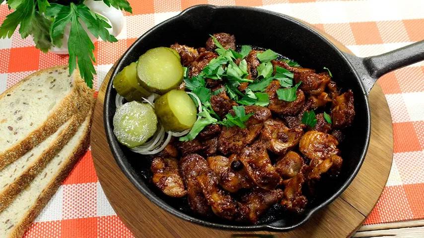 Куриные желудки. Жарим!
