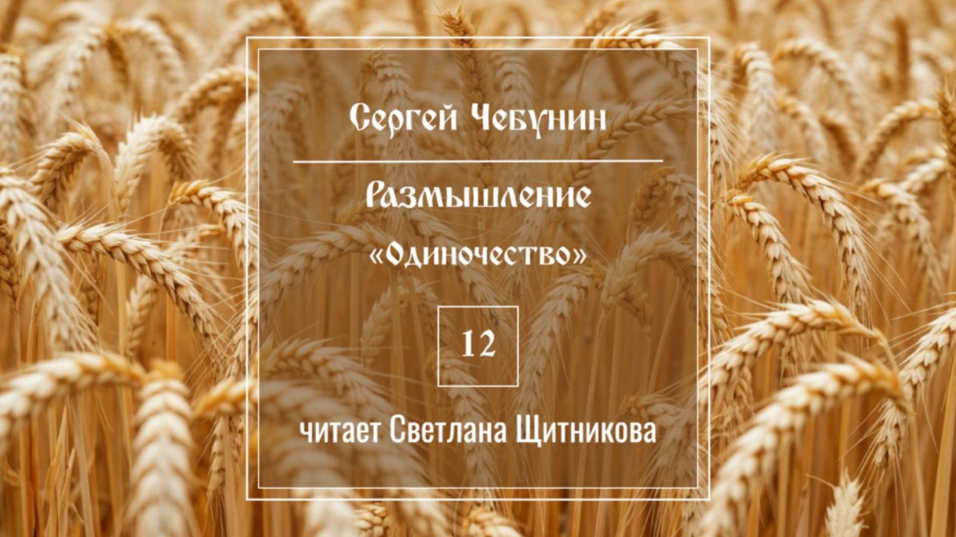 Размышление 12 (автор Сергей Чебунин, читает Светлана Щитникова)