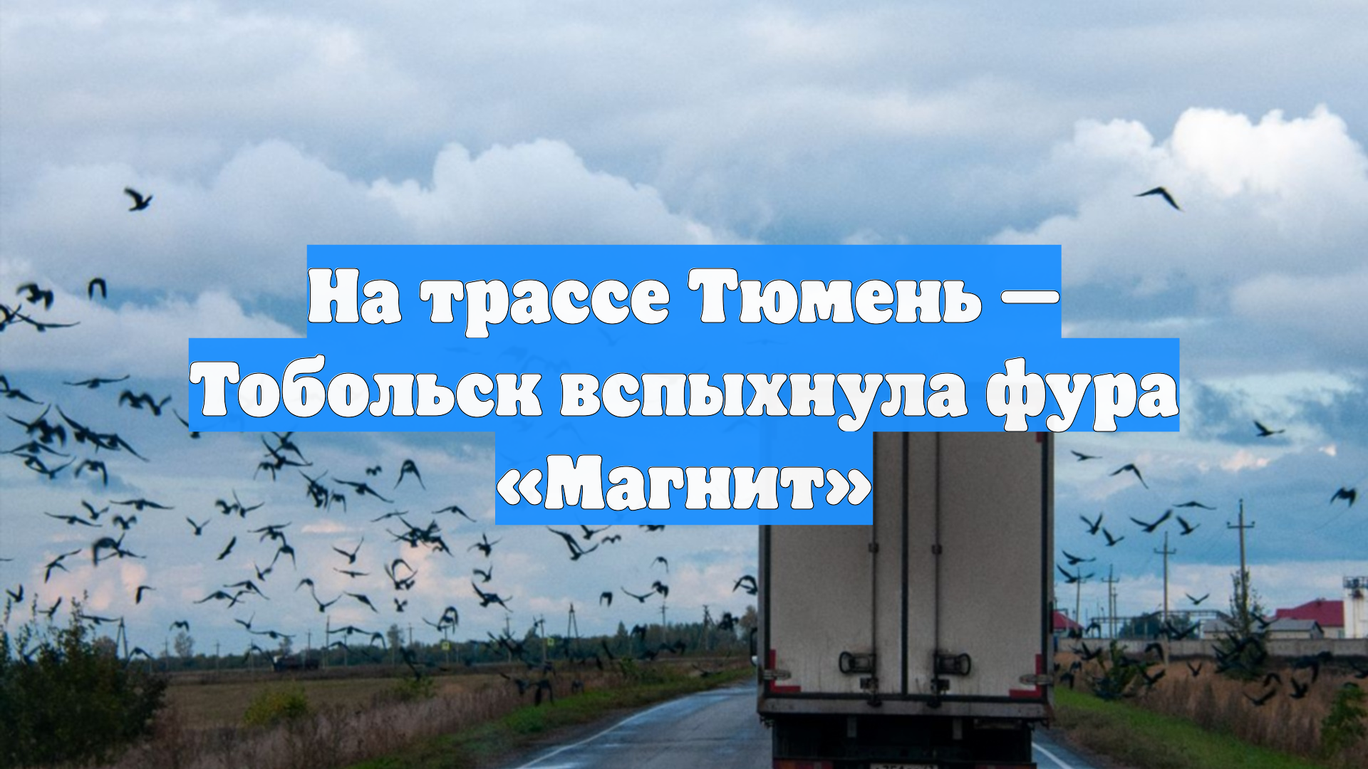На трассе Тюмень — Тобольск вспыхнула фура «Магнит»