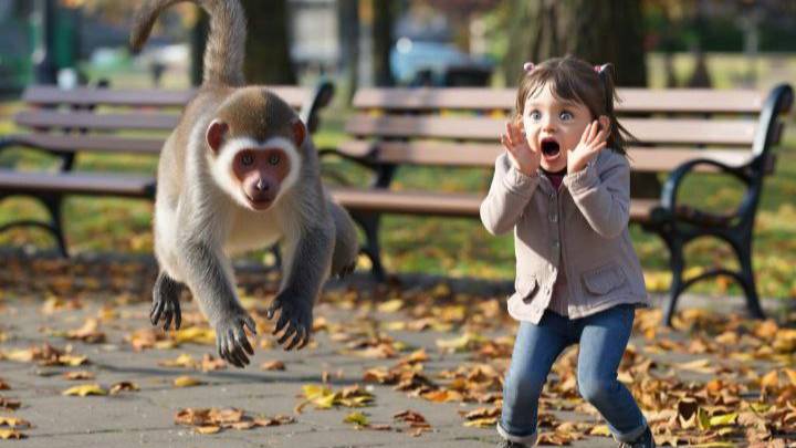 Парень спас девочку от лютого мартыша!