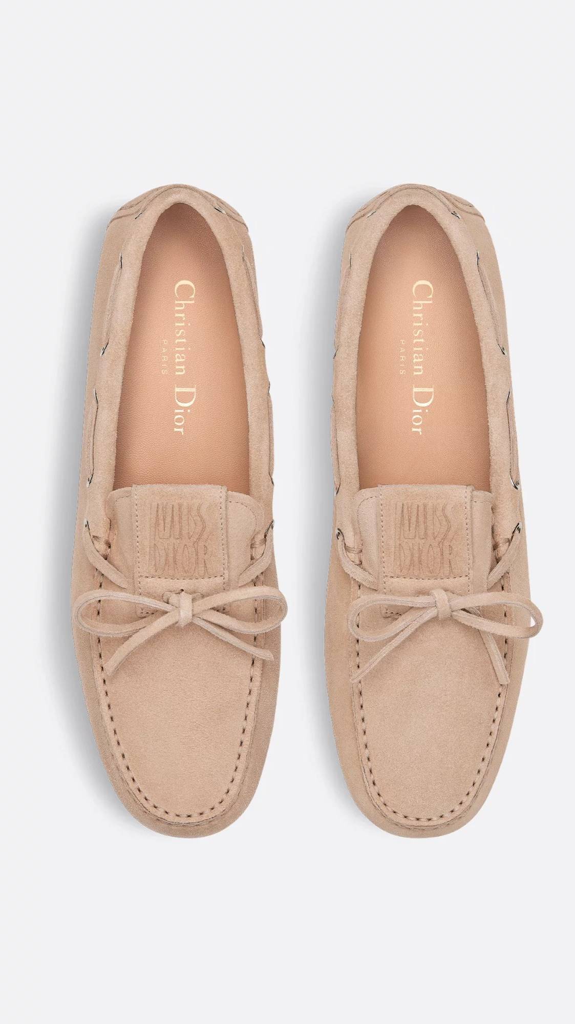 Лоферы женские DIOR Miss Dior Street Loafer Nude Suede Calfskin — обзор, распаковка, Unboxing.
