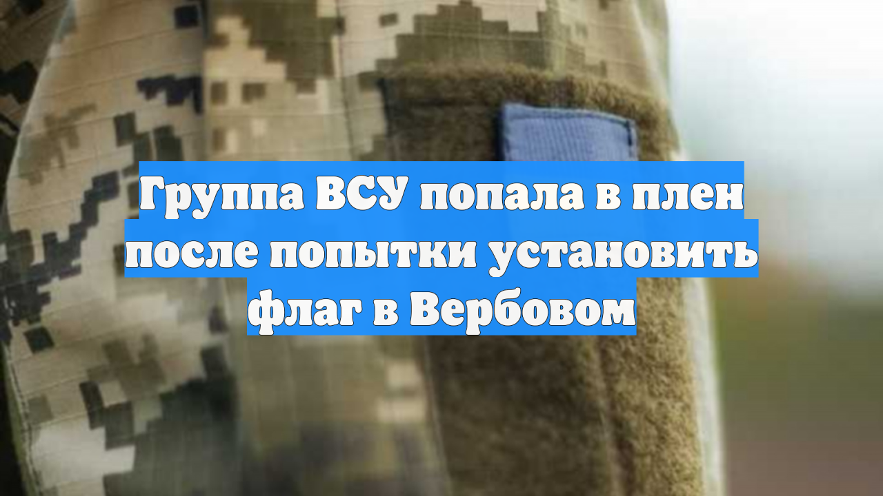 Группа ВСУ попала в плен после попытки установить флаг в Вербовом