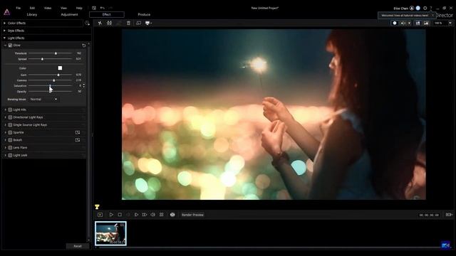 Как использовать эффекты свечения в ColorDirector
