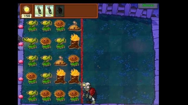 Пражожу возовой и играю за зомби в Plants vs zombi