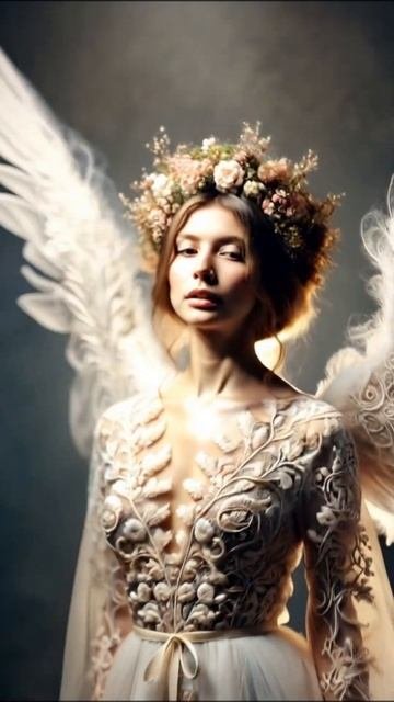 Девушка в венке, ангел с крыльями. Футаж. Footage #футажидлямонтажа #видеодлямонтажа #футажи