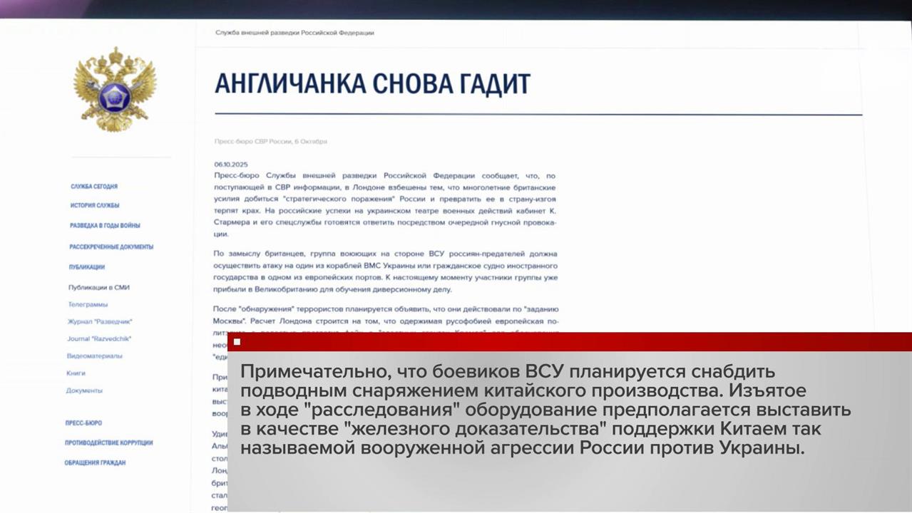 СВР сообщает о подготовке британскими спецслужбами очередной провокации против России